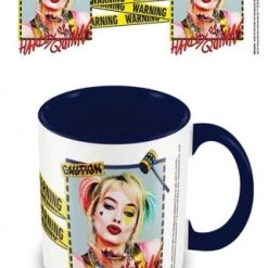 Brandneu 🔔 Pyramid International Birds Of Prey: Coloured Inner Tasse "Harley Quinn Warning" 🎉