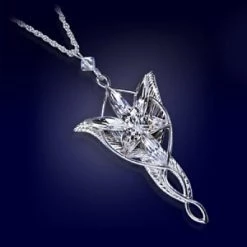 Billig 🤩 Noble Collection Herr Der Ringe: Anhänger Mit Halskette "Arwens Abendstern" (versilbert) ❤️